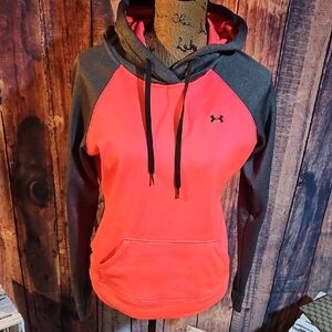 Under Armour Women's Coral and Charcoal Hoodie Size Medium